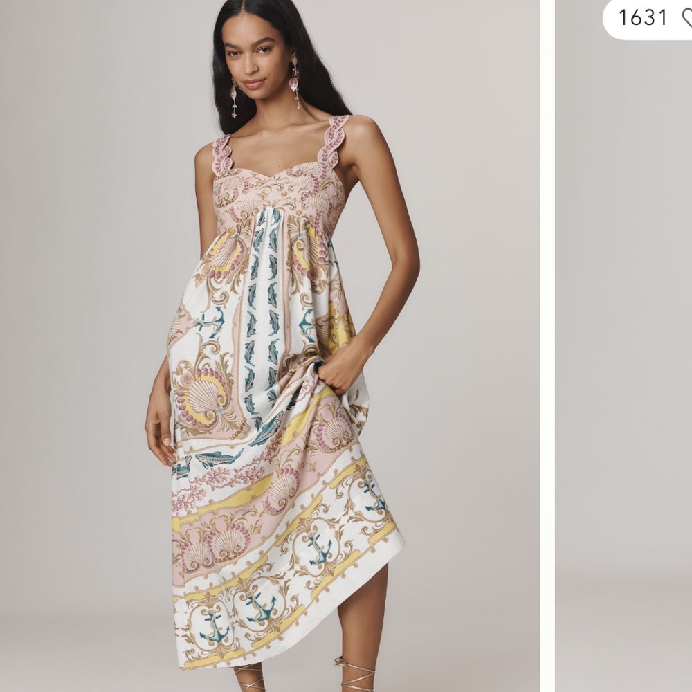 FARM Rio Maritime Magic Linen Maxi Dress
